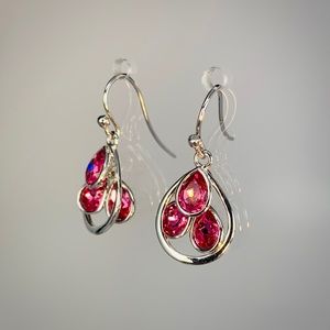 925 Sterling Silver TriStone Earrings